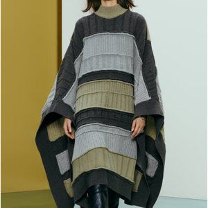 Zara Multicolor Knit Cape Jacket